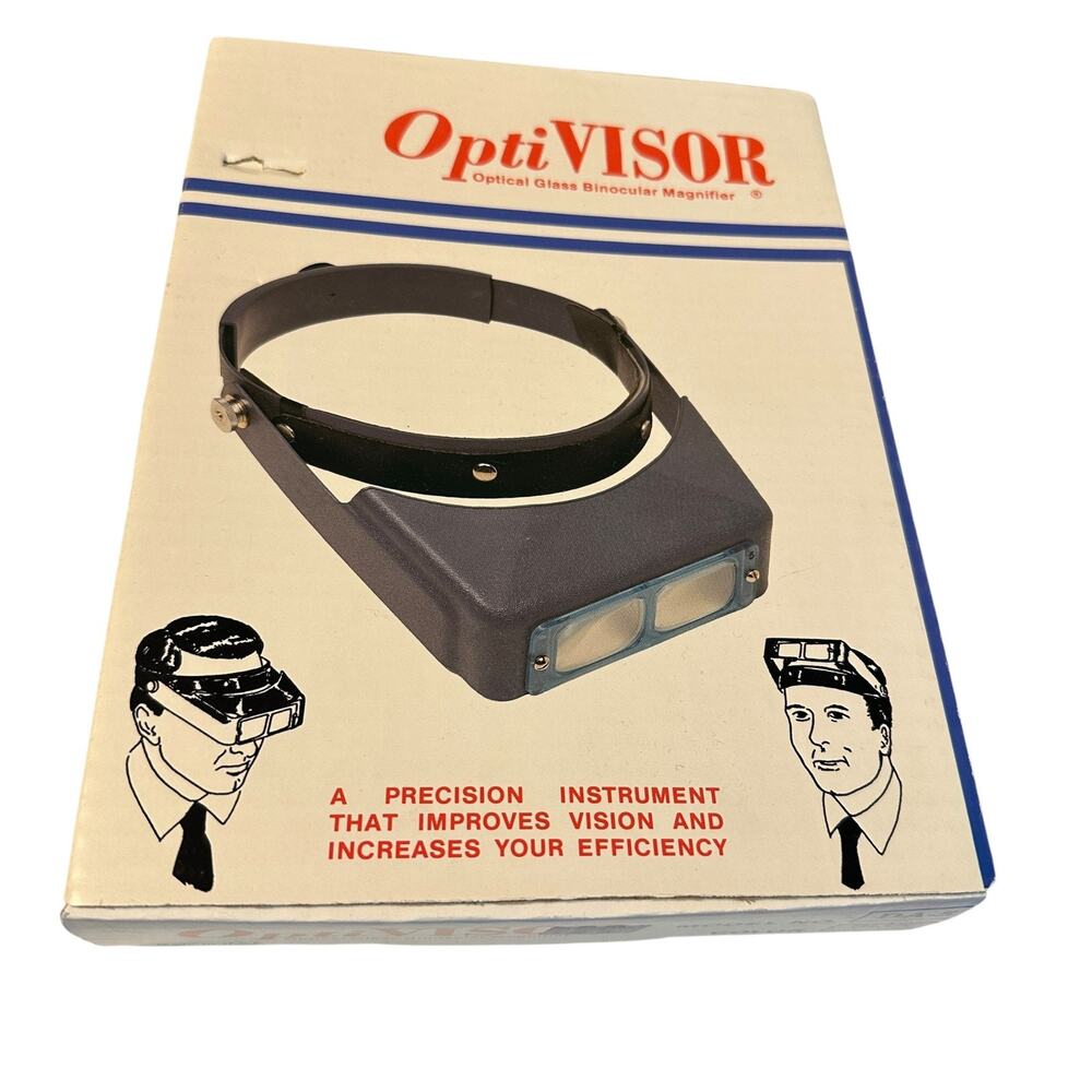 Donegan Opti Visor Optical Glass Binocular Magnifier Headband DA-5 Blue Box NEW